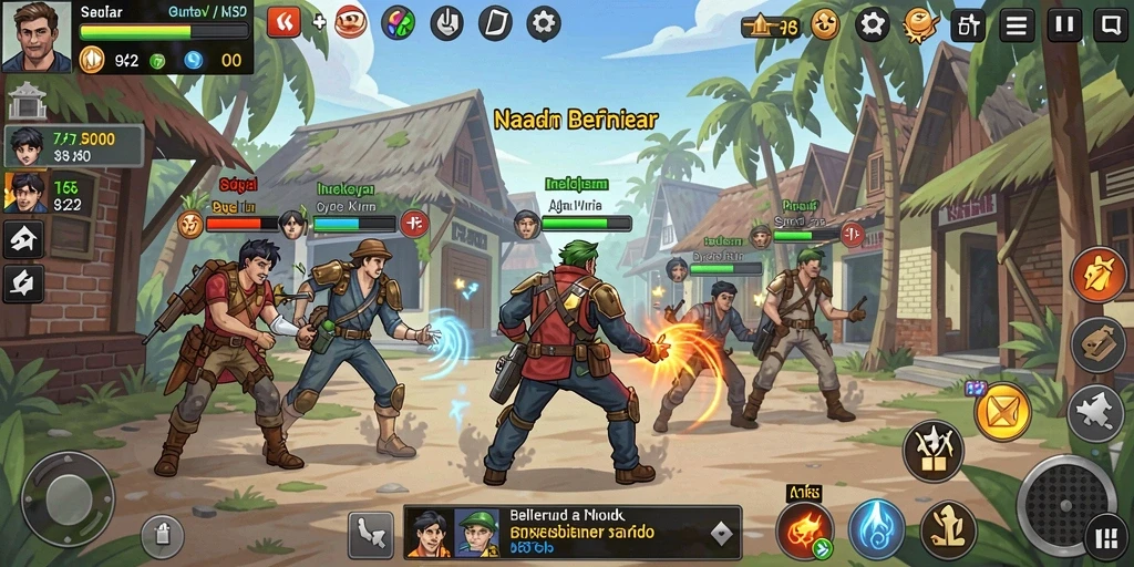 Screenshot fitur multiplayer yang menunjukkan interaksi pemain.