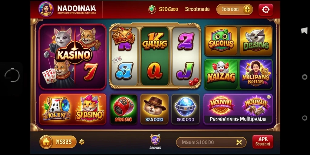 Grafis detail dari tema slot yang beragam.